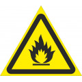 Табличка W 01 "Пожароопасно. Легковоспламеняющиеся вещества"
